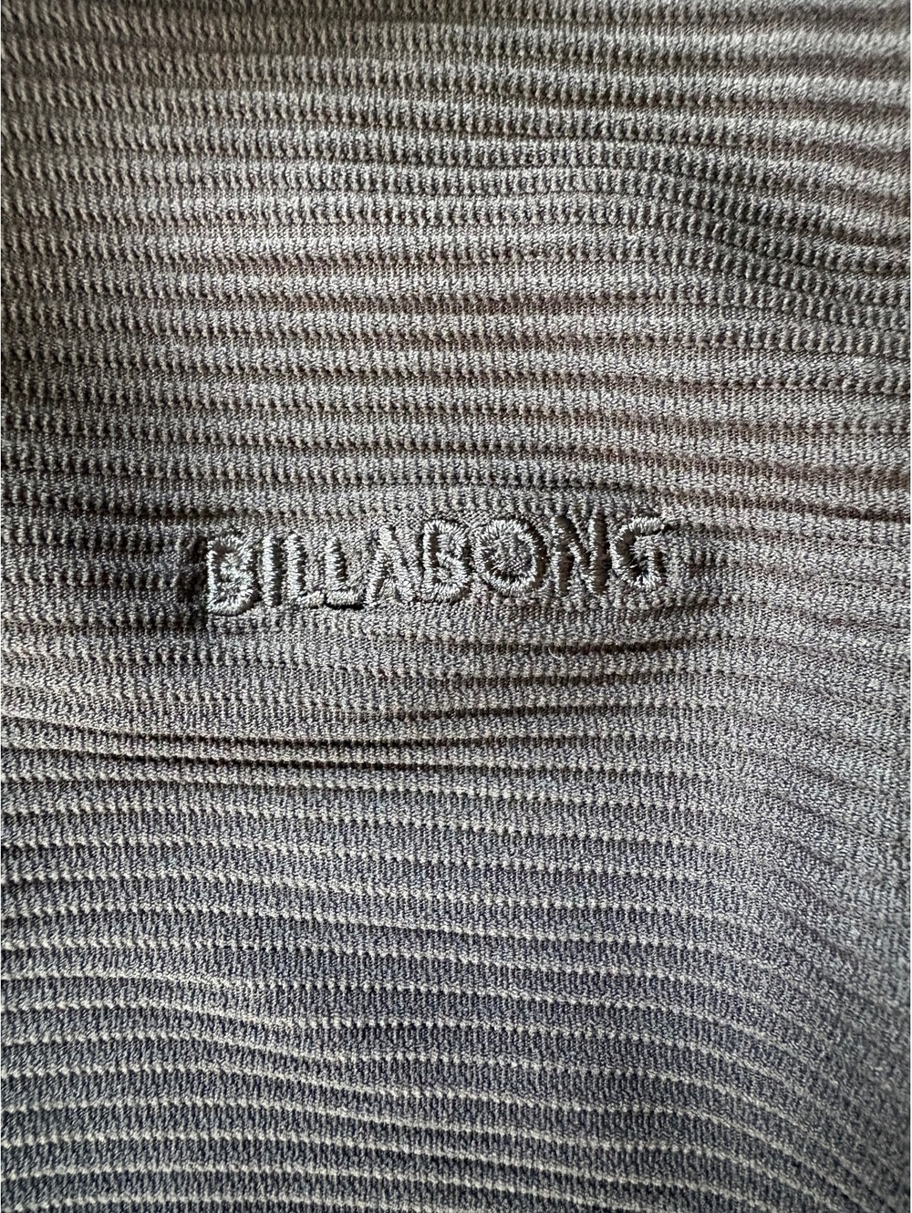 Billabong Ribbed One Piece Swimsuit Black Tan Trim Mock Neck Back Zip Size Small - Picture 4 of 5